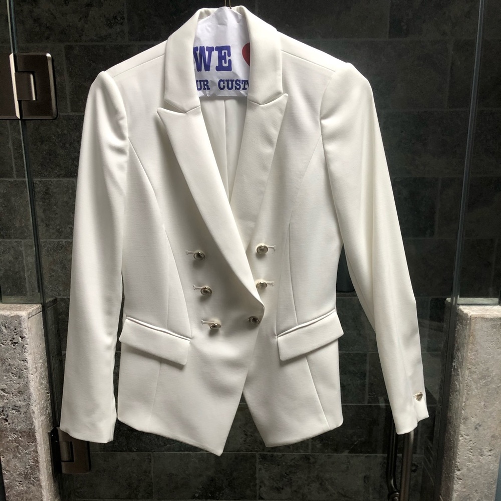 Tux style blazer, ivory
